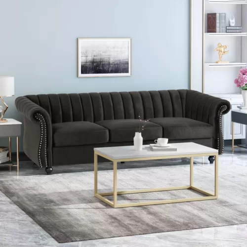 Bowie Modern Glam Velvet Sofa Christopher Knight Home2