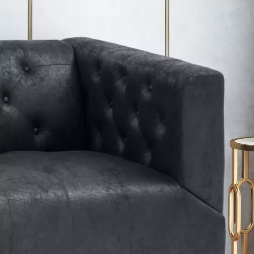 Loomis Contemporary Microfiber Upholstered Tufted Sofa Christopher Knight Home3