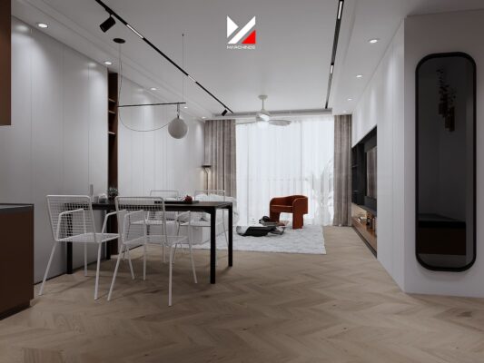 THIẾT KẾ NỘI THẤT TERRA AN HUNG INTERIOR DESIGN CH07 - PHÒNG KHÁCH BẾP 001