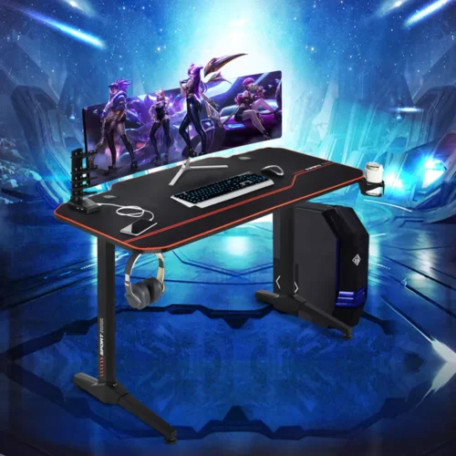 Costway 55'' Gaming Desk T Shaped Computer Desk Wfull Desk Mouse Pad&gaming Handle Rack2