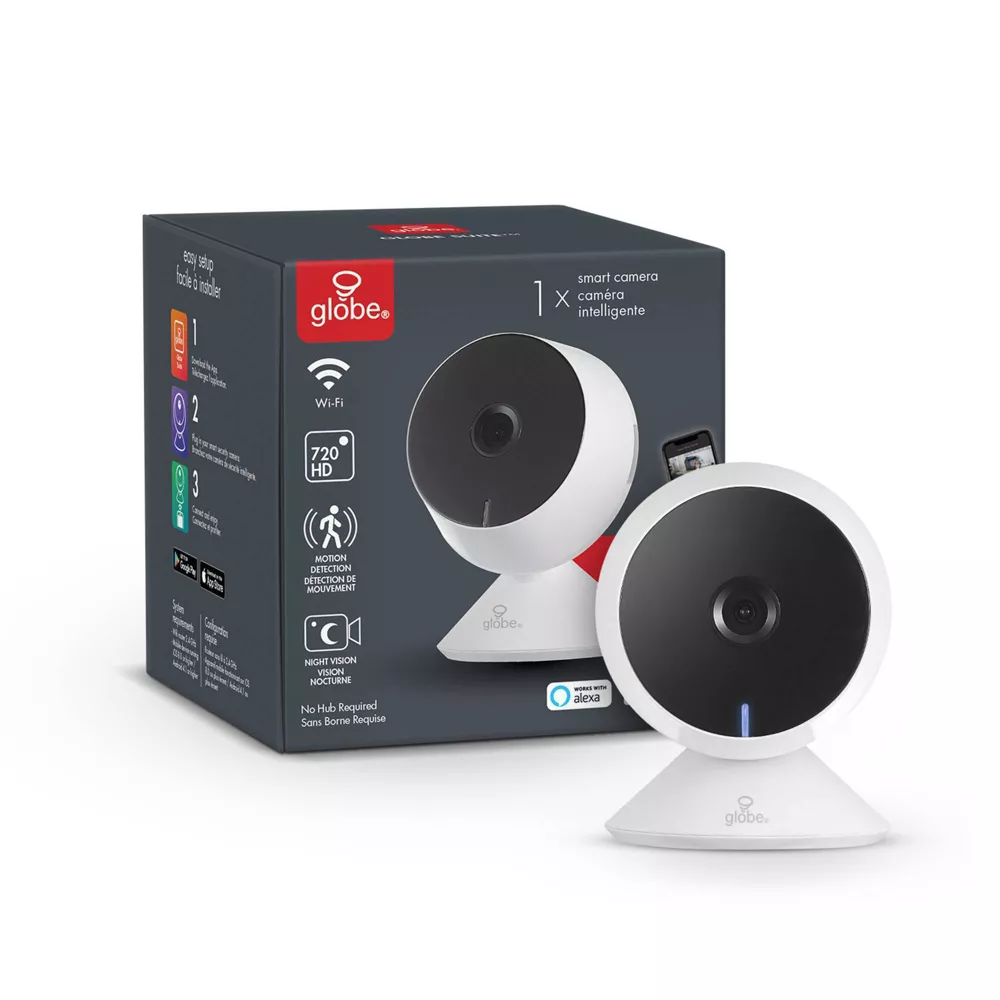 Smart White 720p Wi Fi Enabled Voice Activated Indoor Security Camera1